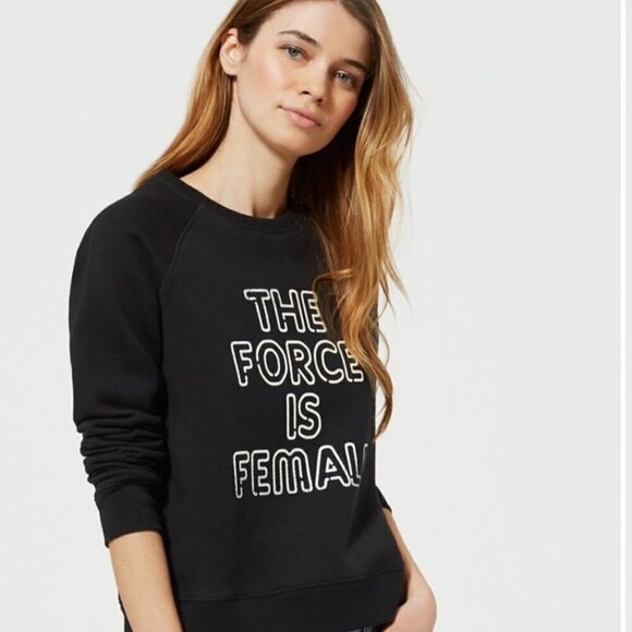 Rebecca Minkoff Force Is Female Pullover Black Sweatshirt NWT Size Small - Picture 1 of 13